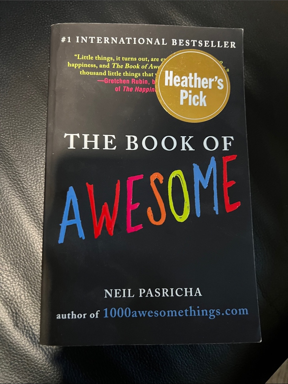 The Book of Awesome by Neil Pasricha - Black Cover with Multicolor Title
